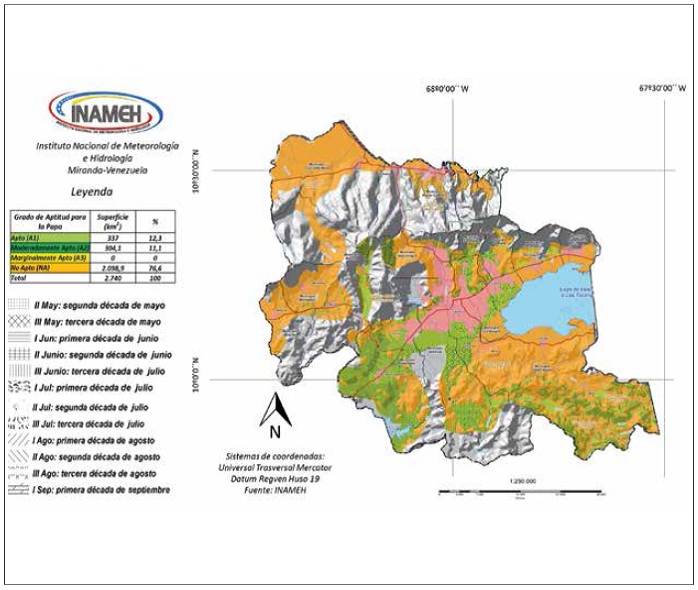 Sectorizaci&oacute;n ecoterritorial
del cultivo de papa (S. tuberosum) en el
estado Carabobo, Venezuela.