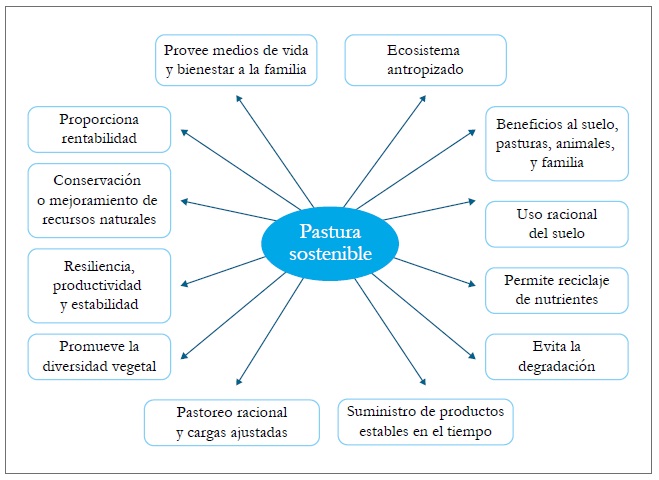 Características
esenciales de una pastura sostenible.