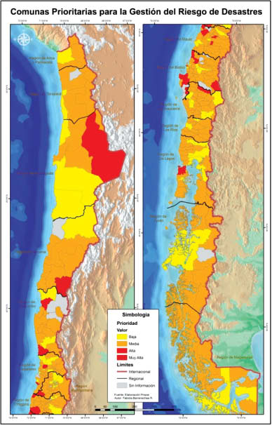 Comunas Prioritarias para la Gesti&oacute;n del Riesgo de Desastres.