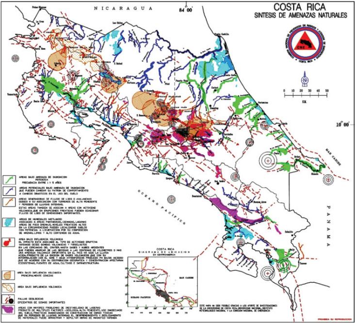 Síntesis de amenazas naturales de Costa Rica