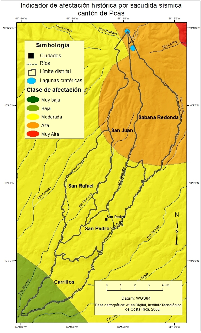 Indicador de afectación por sacudida sísmica