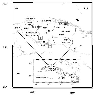 Epicenter of Zapata Swamp and Localities