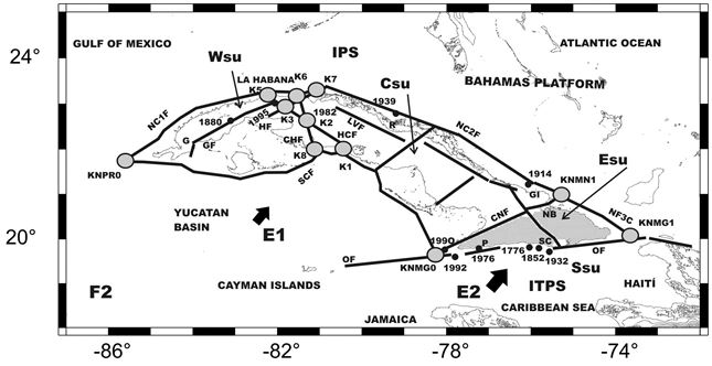 Seismotectonic Map of Cuba (Original
Scale 1:1,000,000)