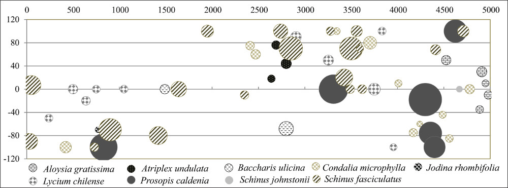 Diagrama de burbujas del transecto 1