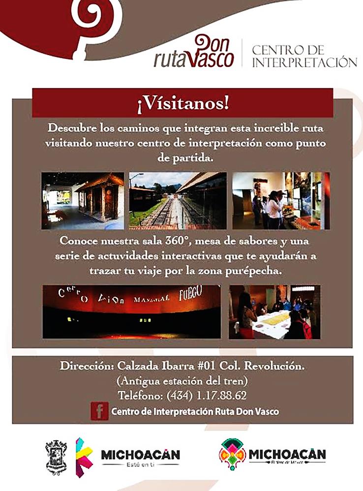 Publicidad del Centro de Interpretaci&oacute;n Ruta Don Vasco, Michoac&aacute;n, M&eacute;xico.