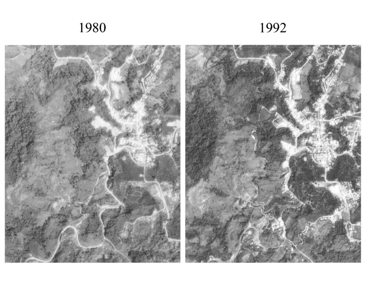 Aumento de la mancha urbana y de la frontera agr&iacute;cola en los alrededores de San Vito de Coto Brus.