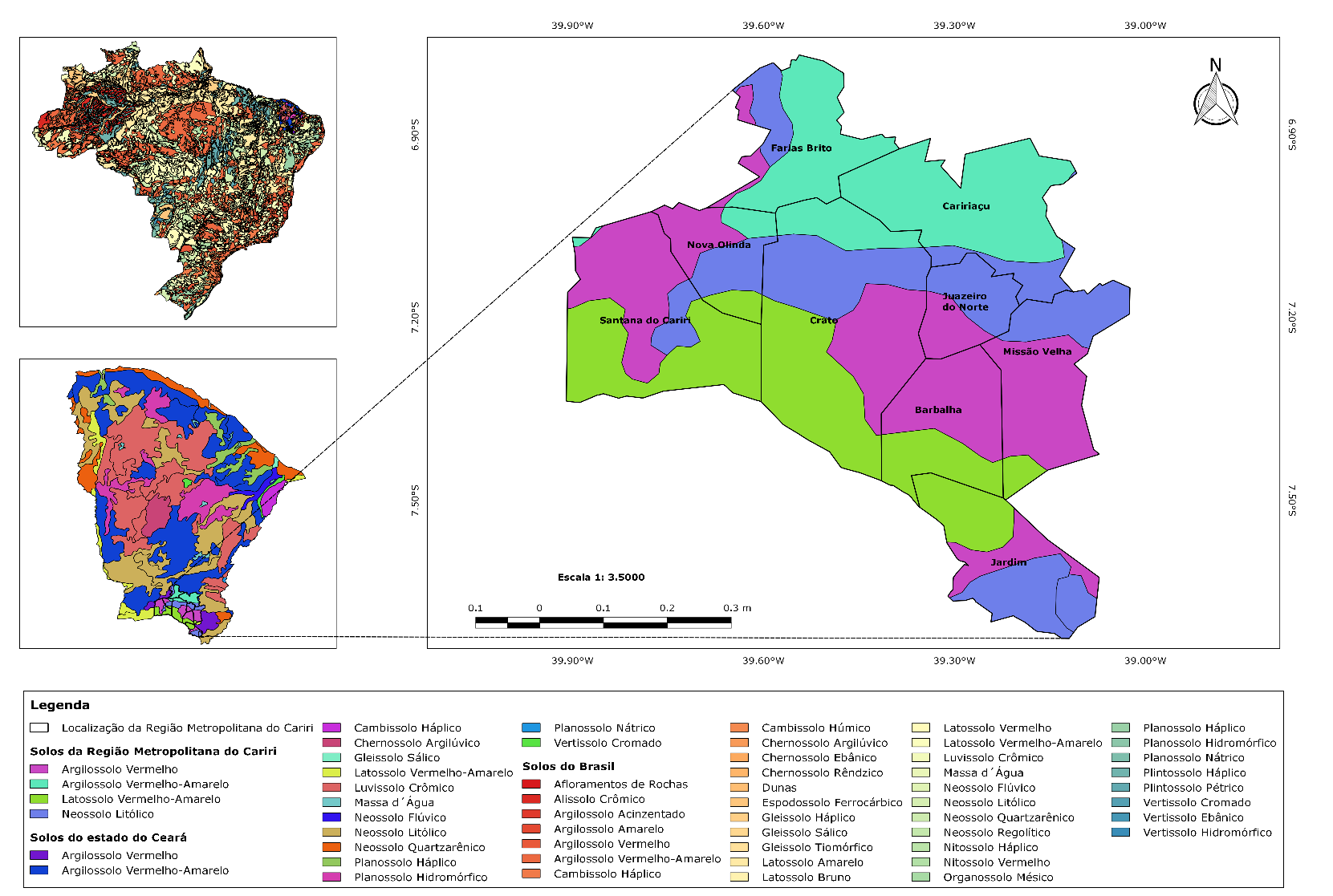 Solos da Regi&atilde;o Metropolitana do Cariri