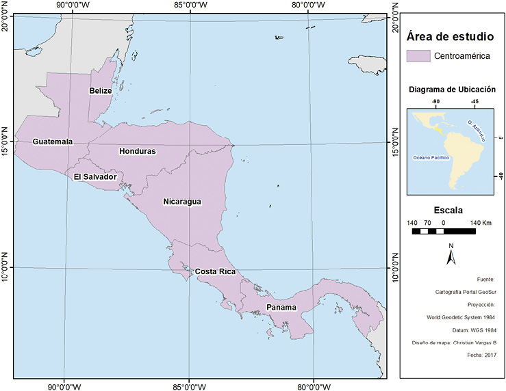 Área de estudio: Región Centroamericana (RC)