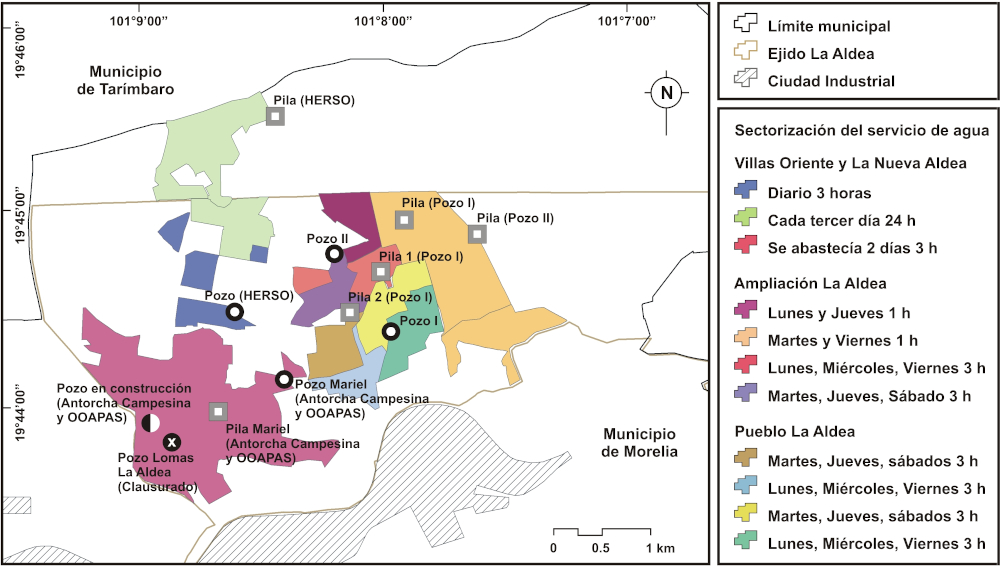 Fuentes de abastecimiento y sectorizaci&oacute;n del servicio del agua