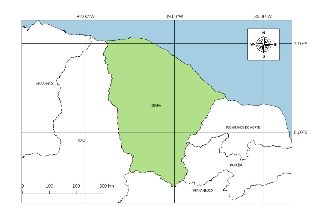 Mapa de Localização do Estado Ceará