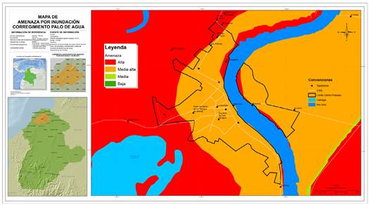 Amenaza por inundaci&oacute;n corregimiento de Palo de Agua