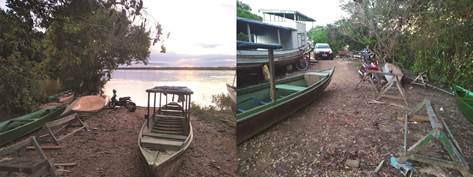 Estaleiros situados na conflu&ecirc;ncia dos rios Taquari e Araguaia.