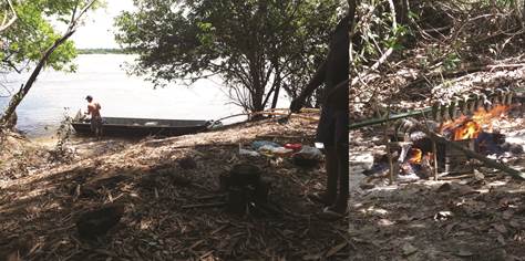 Acampamento de pescadores ribeirinhos nas margens do rio Araguaia.