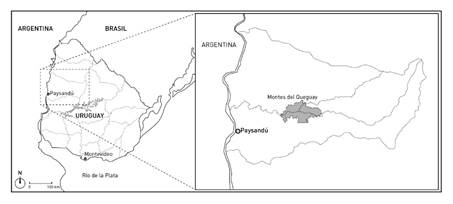 Ubicación del área Montes del Queguay