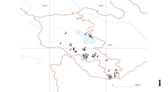 Map of localities (numbered as waypoints) visited during the expedition.