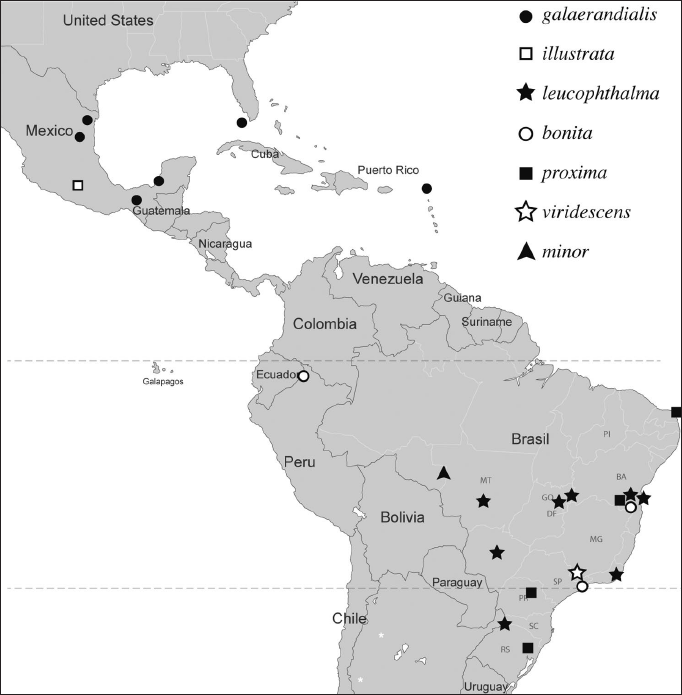 Thyridopyralis distribution