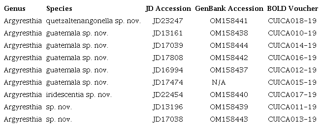 Sequence information generated in this study with accession numbers.