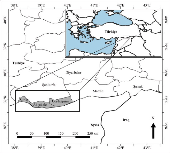 Geographic distribution of 
							Chilo partellus in Southeastern Türkiye. Diyarbakır, Mardin, and Rırnak maize fields were not infested in 2022.
						