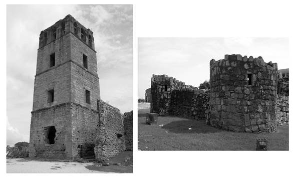 La &ldquo;torre-atalaya&rdquo; de la catedral y el Fort&iacute;n de la Natividad en Panam&aacute; Viejo