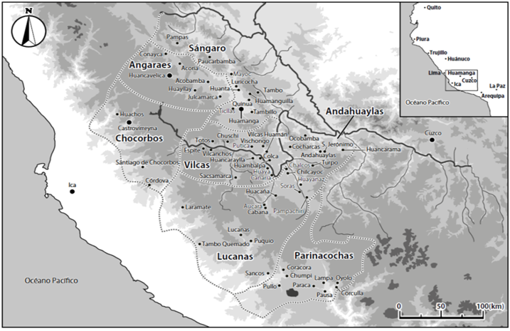 Corregimientos y reducciones de Huamanga del siglo XVII.