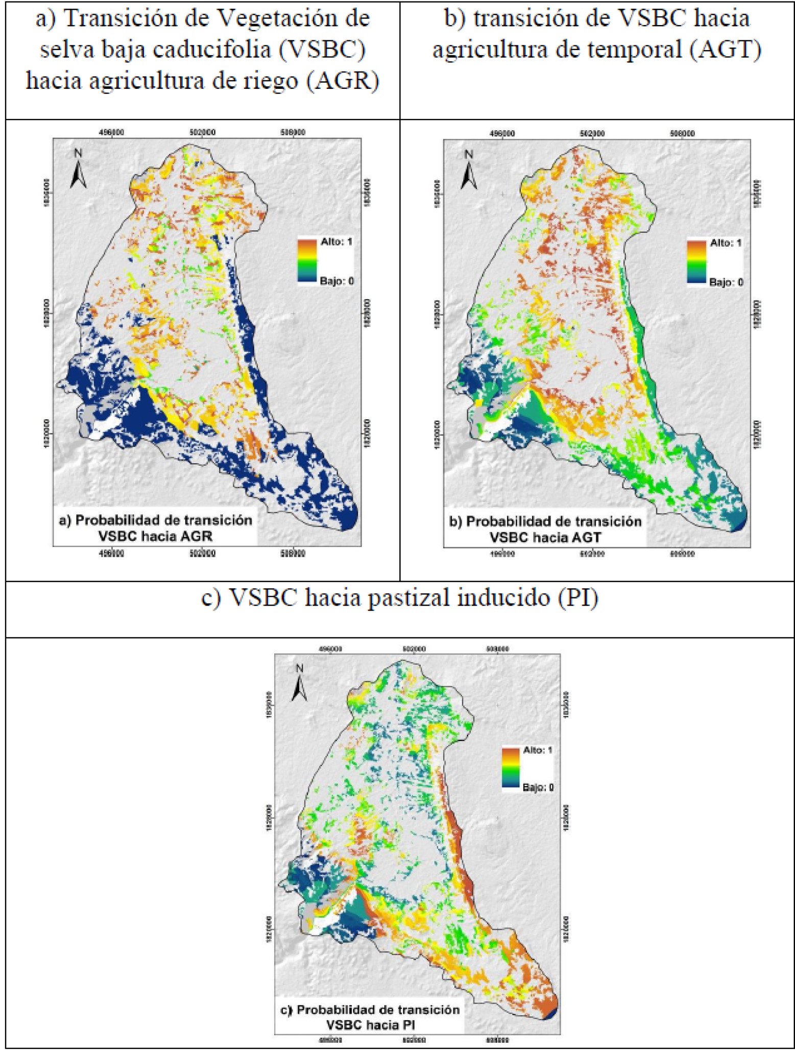 Mapas de probabilidad de deforestación