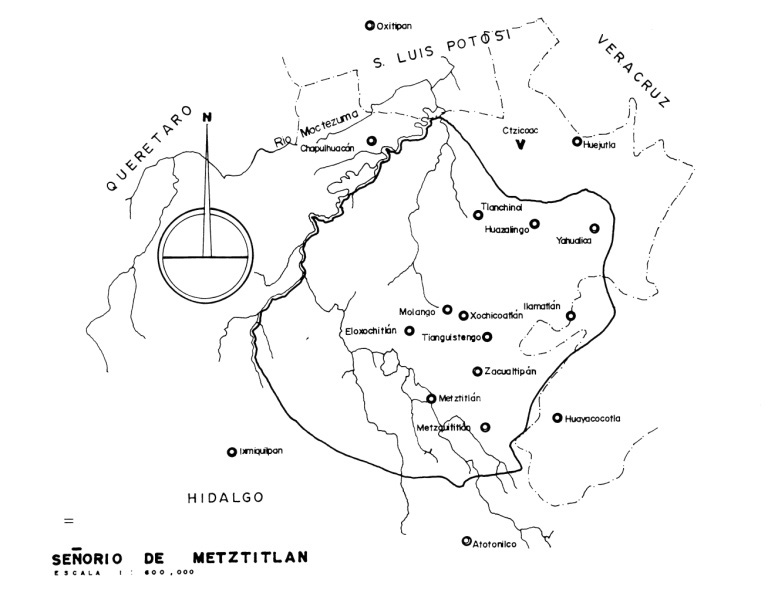 Límites del señorío prehispánico de Metztitlán