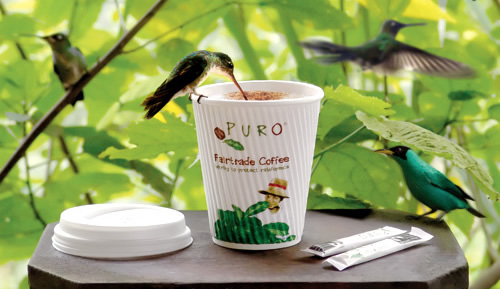  Imagen publicitaria de Puro Fairtrade Coffee: “Puro: Coffee for conservation”