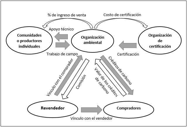 Organigrama de los proyectos de carbono