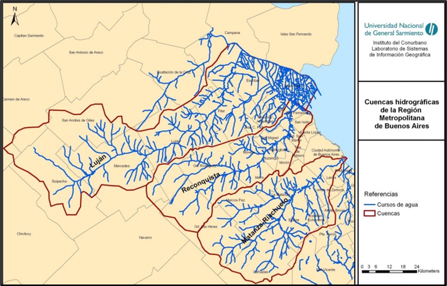 Cuencas hidrográficas de la Región Metropolitana del Gran Buenos Aires
