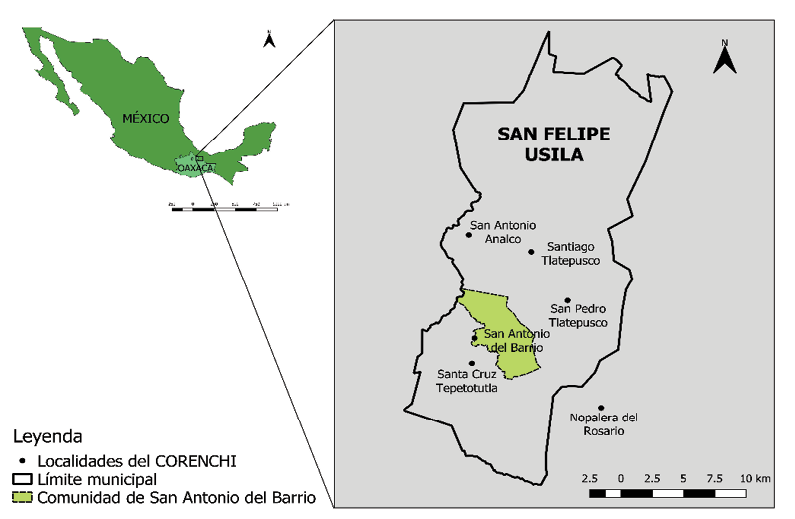 Ubicacin de la comunidad San Antonio del Barrio, Oaxaca