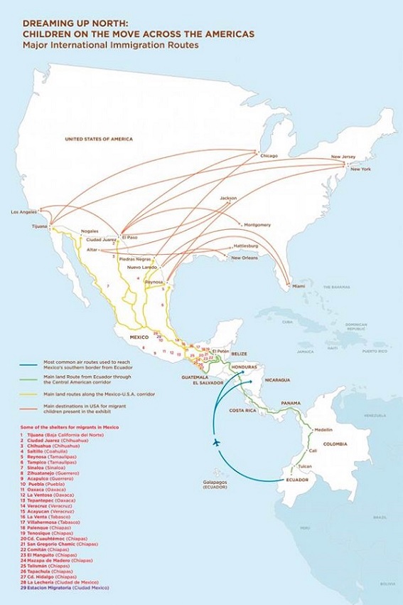 Corredor extendido Región Andina-Centroamérica-México-EUA.