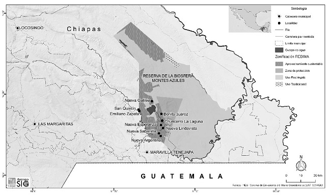 Localidades de Rebima referidas en el texto.