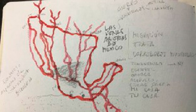 Dibujo: Las venas abiertas de México. México, 2016