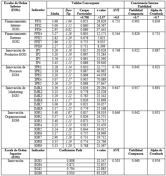 Evaluaci&oacute;n del modelo de medici&oacute;n de tipo reflectivo