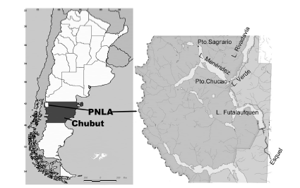 Study area: Parque Nacional Los Alerces (PNLA) (42� 50&rsquo; 40.3&rdquo; S; 71� 50&rsquo; 17.4&rdquo; W), Chubut Province, Argentina.