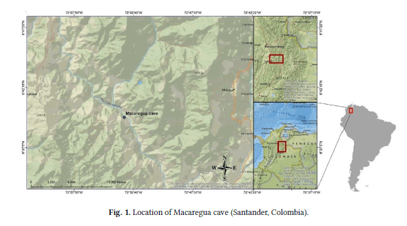 Location of Macaregua cave (Santander, Colombia).