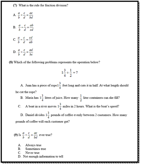 Examples of tcks items