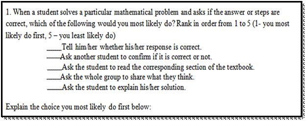 Example of KtAS item and ranking format