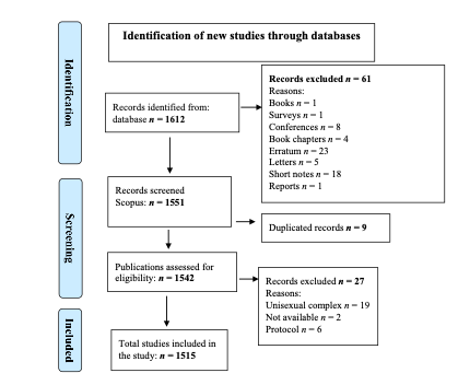 PRISMA flow diagram of studies screening for this research