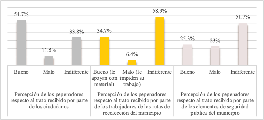Percepción manifestada por los pepenadores respecto al trato recibido