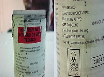 Presentaci&oacute;n comercial del fosfuro de zinc