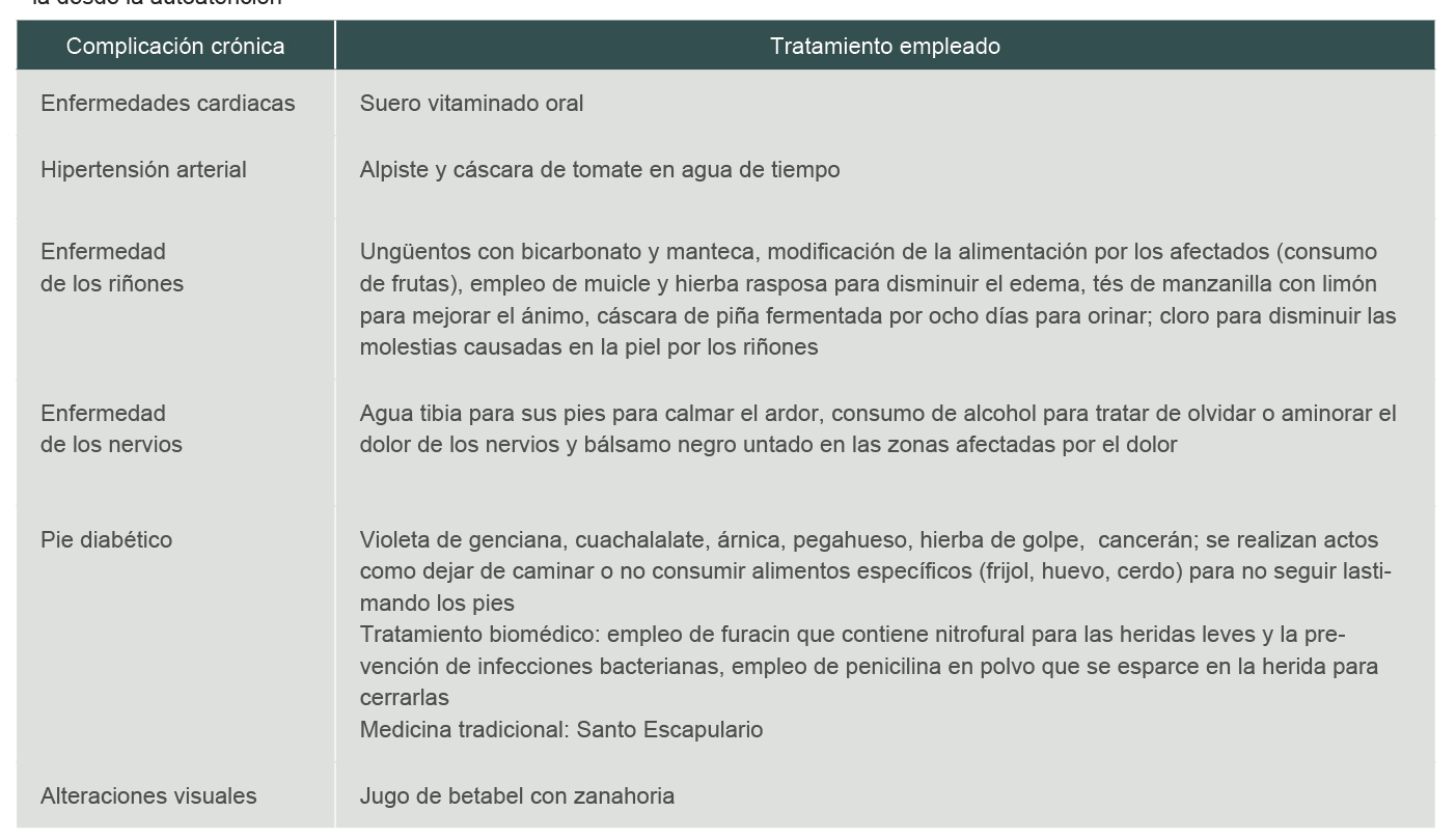 Tratamientos empleados en la comunidad de Coatetelco para las complicaciones crnicas de la diabetes mellitus tipo II de la desde la autoatencin