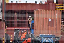 Movilización de contenedores en Valparaíso