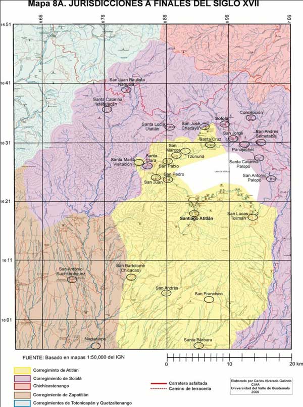 Mapa de la zona a finales del Siglo XVII