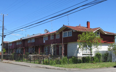 Grupo de viviendas pareadas.