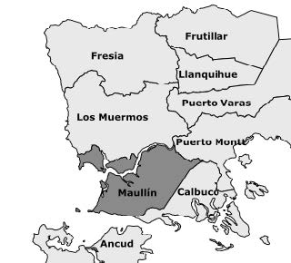 Comuna moderna de Maull�n dentro de parte de la provincia de Llanquihue