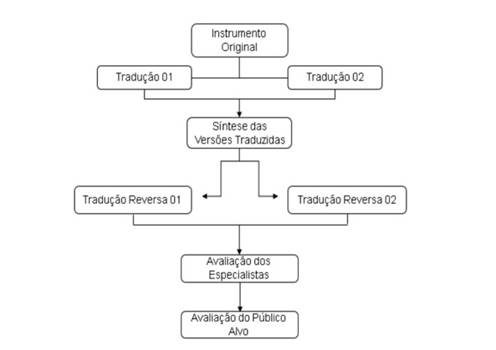 Etapas do m�todo tradu��o e adapta��o do instrumento