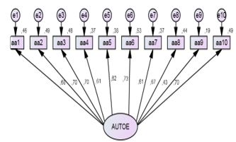 Solución
estandarizada del modelo M1