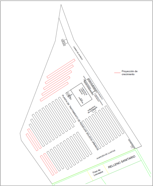 Distribución de la
planta de tratamiento sin utilizar biorreactores.