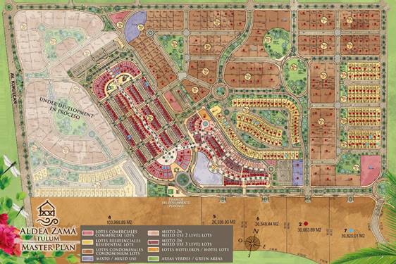 Master Plan de la primera etapa del Fraccionamiento Aldea Zam&aacute;.

